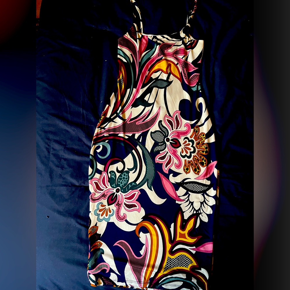 Uptown Size L Blue pink tan green